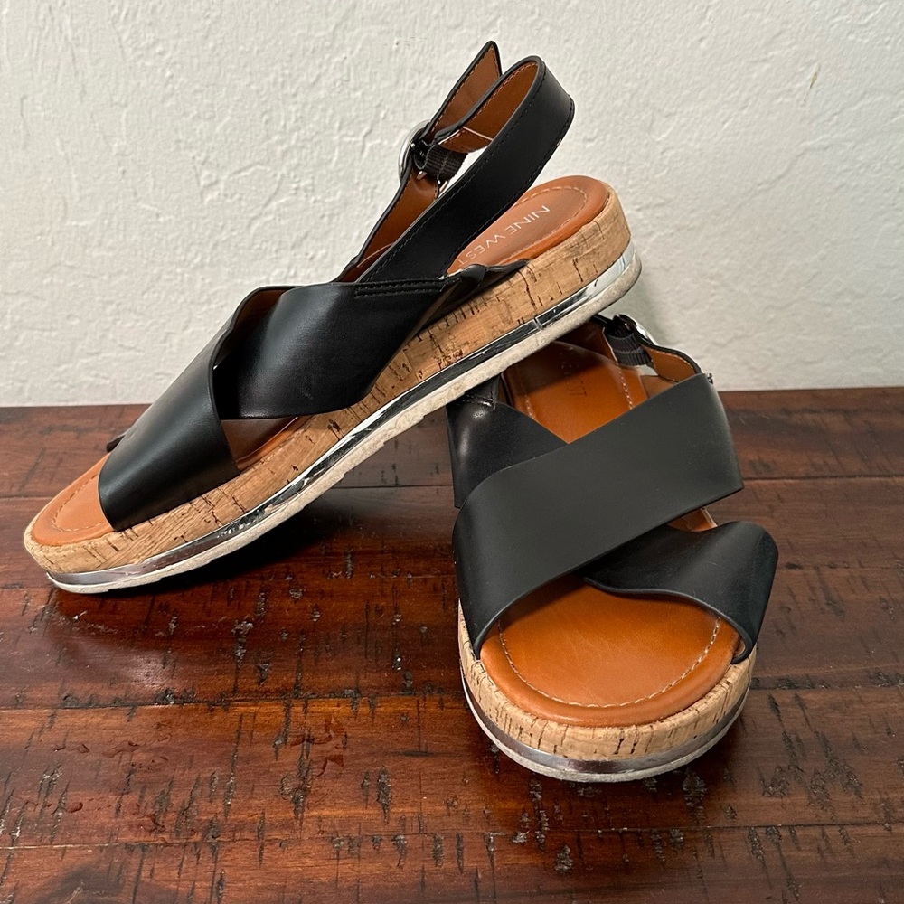 Nine West Women's Angie Criss Cross Buckle Sandals